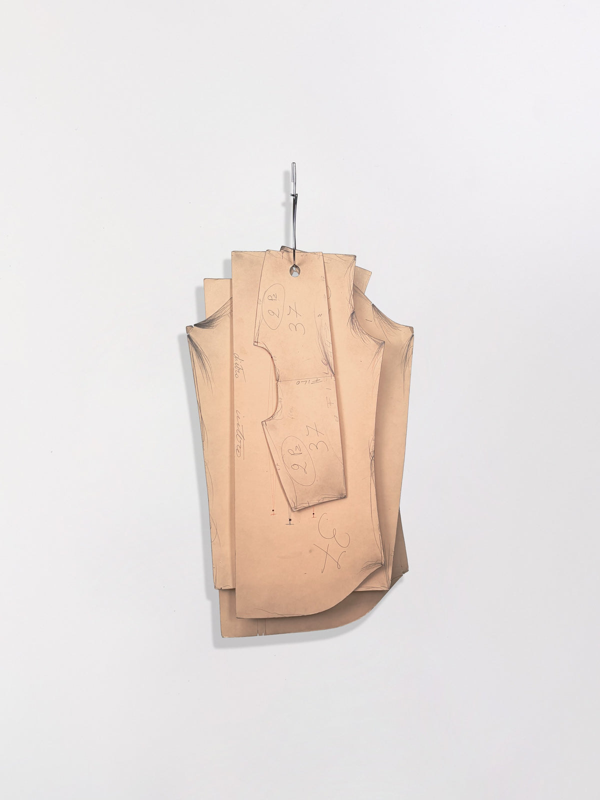 Tailor's paper pattern for the Percorso vest